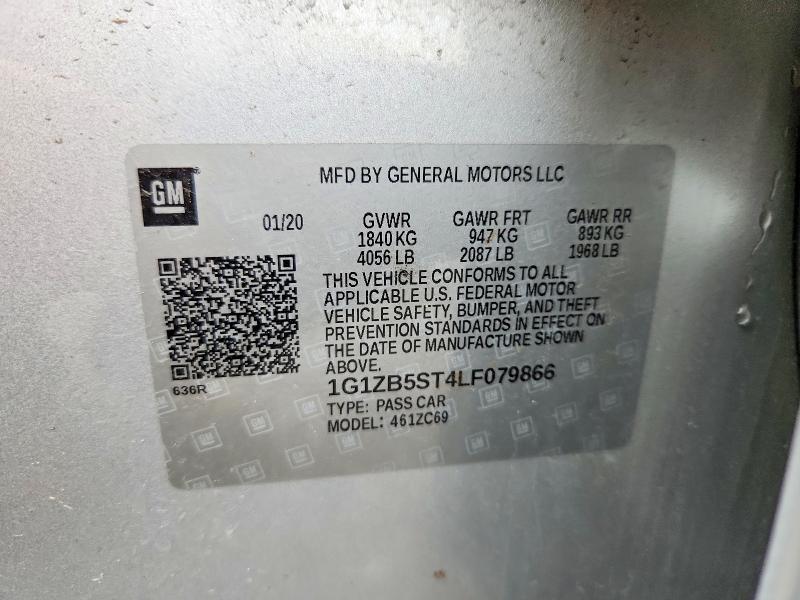 Продаж на аукціоні авто 2020 Chevrolet Malibu, vin: 1G1ZB5ST4LF079866, номер лоту: 71283636