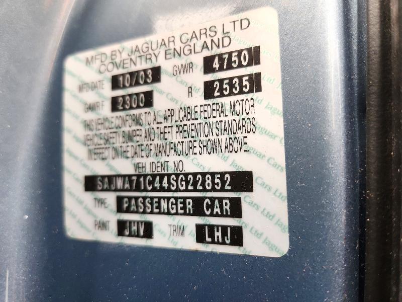Продаж на аукціоні авто 2004 Jaguar Xj8, vin: SAJWA71C44SG22852, номер лоту: 71694916