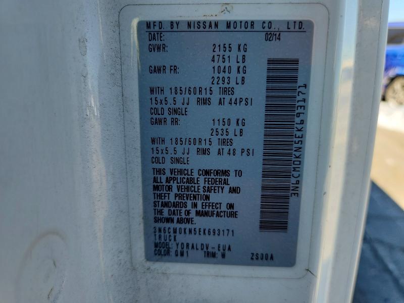 2014 Nissan Nv200 მანქანა იყიდება აუქციონზე, vin: 3N6CM0KN5EK693171, აუქციონის ნომერი: 70648726