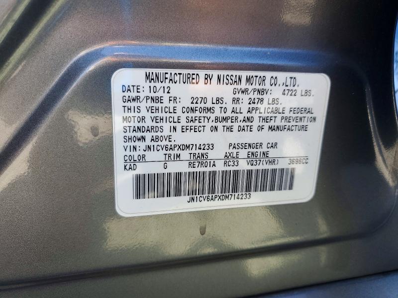 Продаж на аукціоні авто 2013 Infiniti G37 Sedan, vin: JN1CV6APXDM714233, номер лоту: 72193546