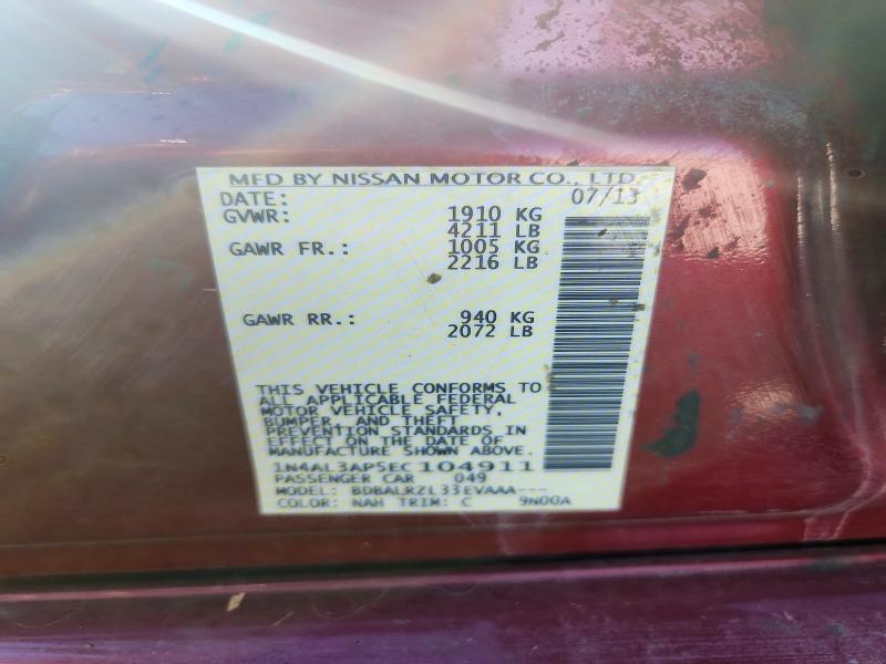 Aukcja sprzedaży 2014 Nissan Altima, vin: 1N4AL3AP5EC104911, numer aukcji: 72033456