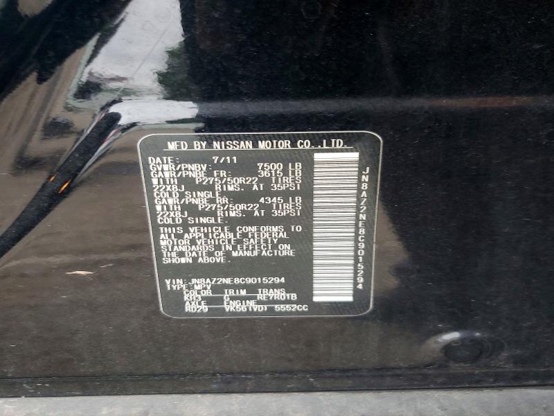 71479466 :رقم المزاد ، JN8AZ2NE8C9015294 vin ، 2012 Infiniti Qx56 مزاد بيع