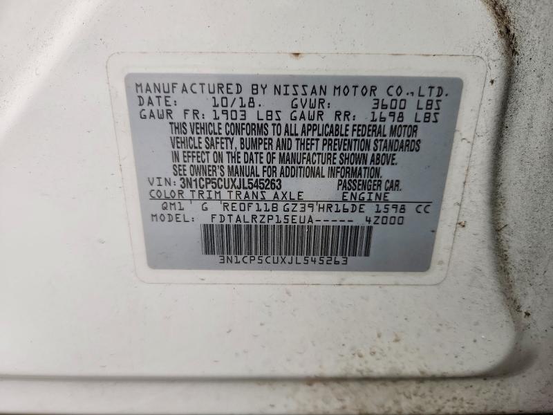 Aukcja sprzedaży 2018 Nissan Kicks, vin: 3N1CP5CUXJL545263, numer aukcji: 71456136