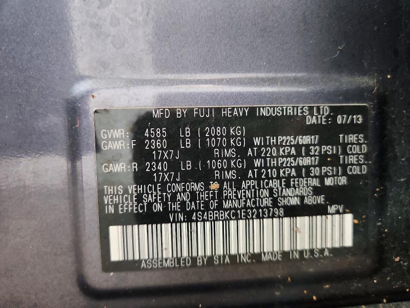 71091626 :رقم المزاد ، 4S4BRBKC1E3213798 vin ، 2014 Subaru Outback مزاد بيع
