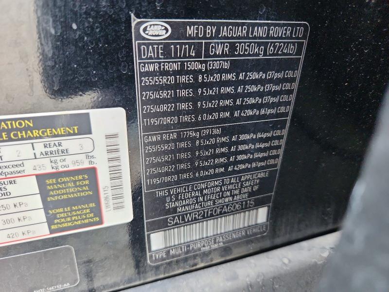 Aukcja sprzedaży 2015 Land Rover Range Rover Sport, vin: SALWR2TF0FA606115, numer aukcji: 71676266