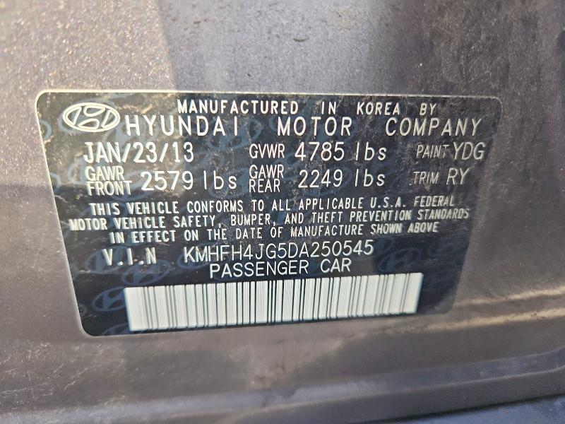 Aukcja sprzedaży 2013 Hyundai Azera, vin: KMHFH4JG5DA250545, numer aukcji: 71219826