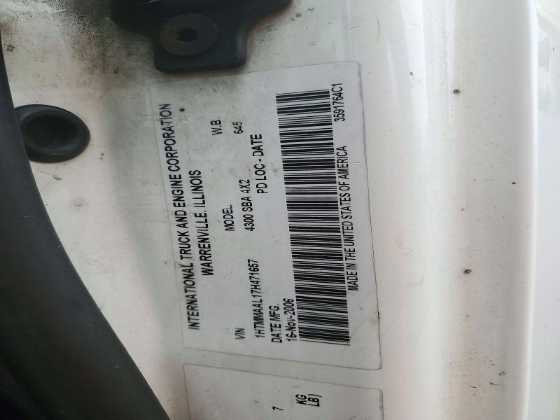 Продажа на аукционе авто 2007 International 4300 4300, vin: 1HTMMAAL17H471657, номер лота: 72462936