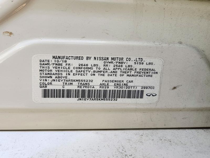 Продажа на аукционе авто 2019 Infiniti Q50, vin: JN1EV7AR5KM555232, номер лота: 69460116