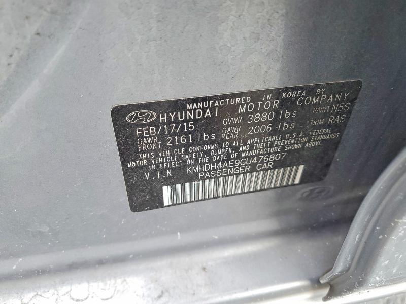 2016 Hyundai Elantra მანქანა იყიდება აუქციონზე, vin: KMHDH4AE9GU476807, აუქციონის ნომერი: 67565326