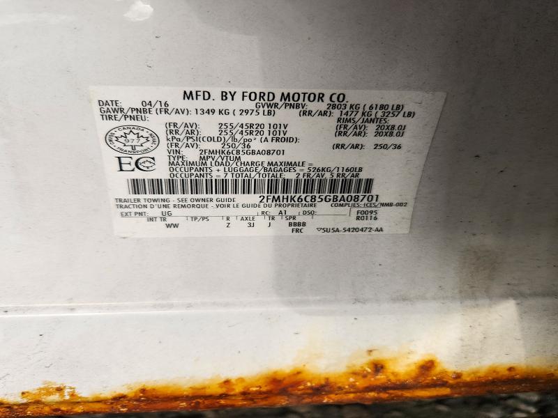 Продаж на аукціоні авто 2016 Ford Flex, vin: 2FMHK6C85GBA08701, номер лоту: 72760826