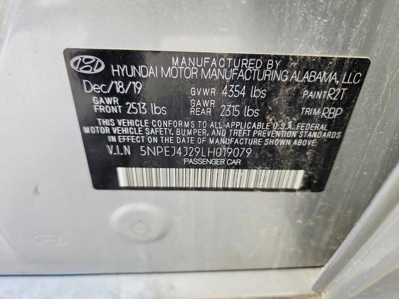 2020 Hyundai Sonata მანქანა იყიდება აუქციონზე, vin: 5NPEJ4J29LH019079, აუქციონის ნომერი: 71659856
