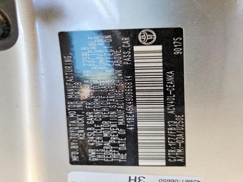 Продаж на аукціоні авто 2009 Toyota Camry, vin: 4T1BE46K49U866814, номер лоту: 71220256