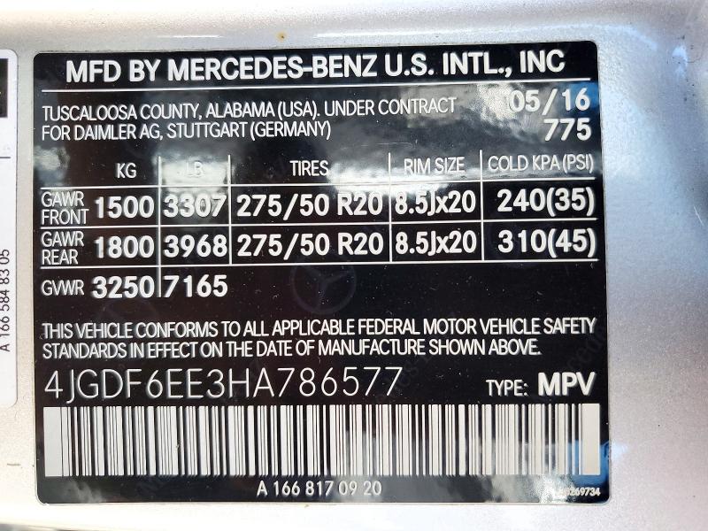 Продажа на аукционе авто 2017 Mercedes-benz Gls, vin: 4JGDF6EE3HA786577, номер лота: 71467236
