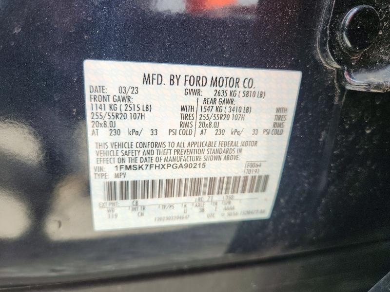 69588206 :رقم المزاد ، 1FMSK7FHXPGA90215 vin ، 2023 Ford Explorer مزاد بيع