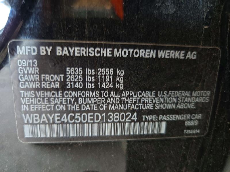 Aukcja sprzedaży 2014 Bmw 740, vin: WBAYE4C50ED138024, numer aukcji: 71495936