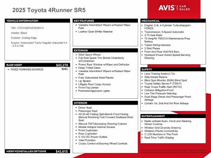 70794436 :رقم المزاد ، JTEVA5BR4S5039414 vin ، 2025 Toyota 4runner مزاد بيع