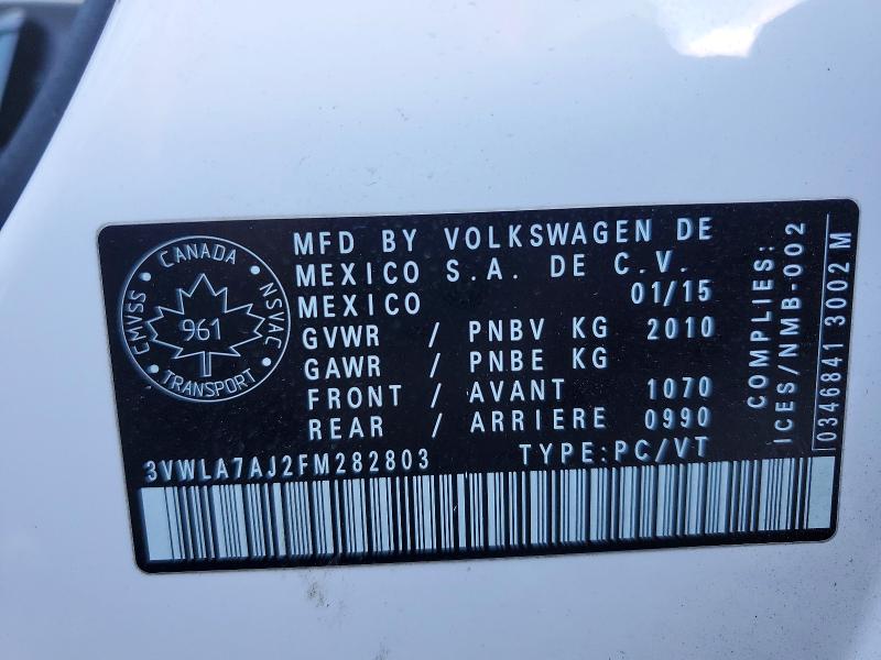 Продаж на аукціоні авто 2015 Volkswagen Jetta, vin: 3VWLA7AJ2FM282803, номер лоту: 72374846