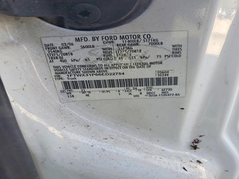 71272466 :رقم المزاد ، 1FTWX31P66ED22754 vin ، 2006 Ford F350 مزاد بيع