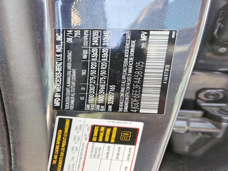 71679886 :رقم المزاد ، 4JGDF6EE3FA458105 vin ، 2015 Mercedes-benz Gl مزاد بيع