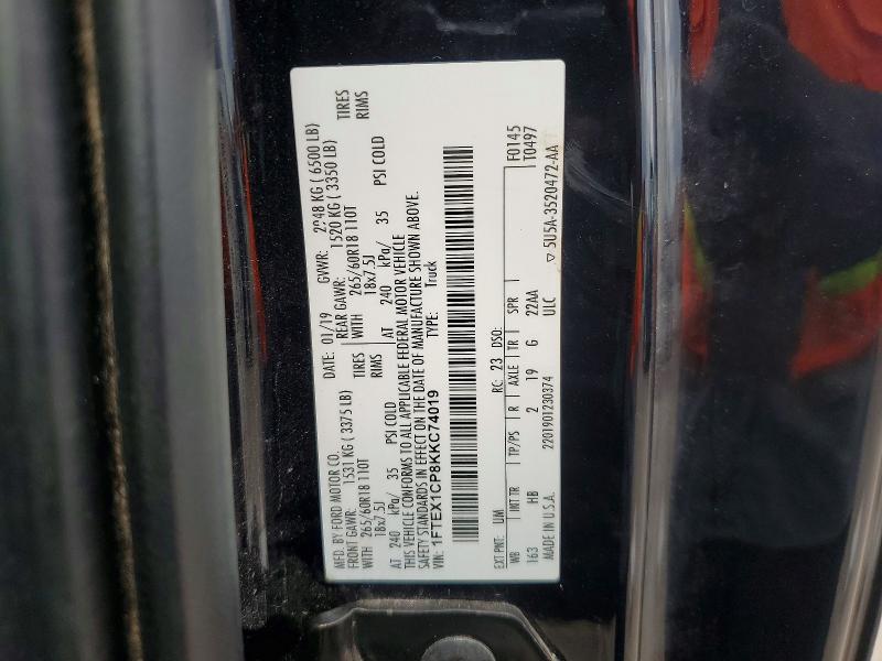 Aukcja sprzedaży 2019 Ford F150, vin: 1FTEX1CP8KKC74019, numer aukcji: 71411026