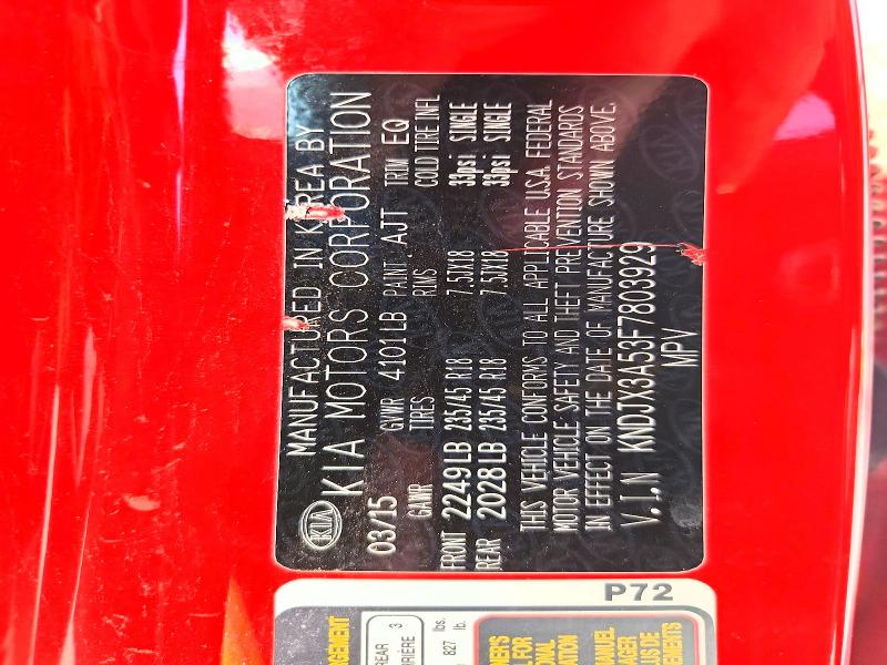 2015 Kia Soul მანქანა იყიდება აუქციონზე, vin: KNDJX3A53F7803929, აუქციონის ნომერი: 69190136