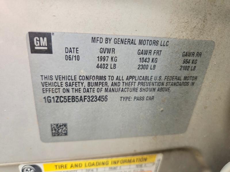 2010 Chevrolet Malibu მანქანა იყიდება აუქციონზე, vin: 1G1ZC5EB5AF323456, აუქციონის ნომერი: 70261126