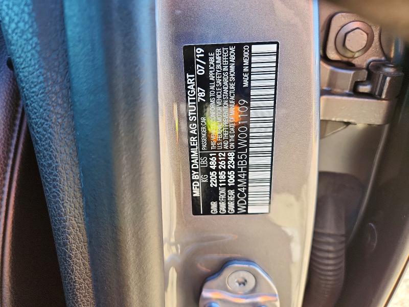 2020 Mercedes-benz Glb მანქანა იყიდება აუქციონზე, vin: WDC4M4HB5LW001109, აუქციონის ნომერი: 71888236