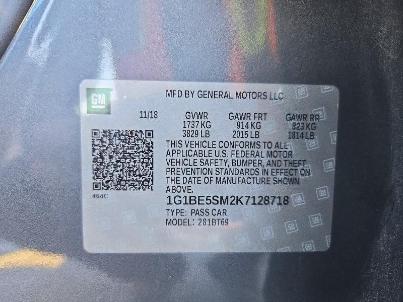 Aukcja sprzedaży 2019 Chevrolet Cruze, vin: 1G1BE5SM2K7128718, numer aukcji: 71058606