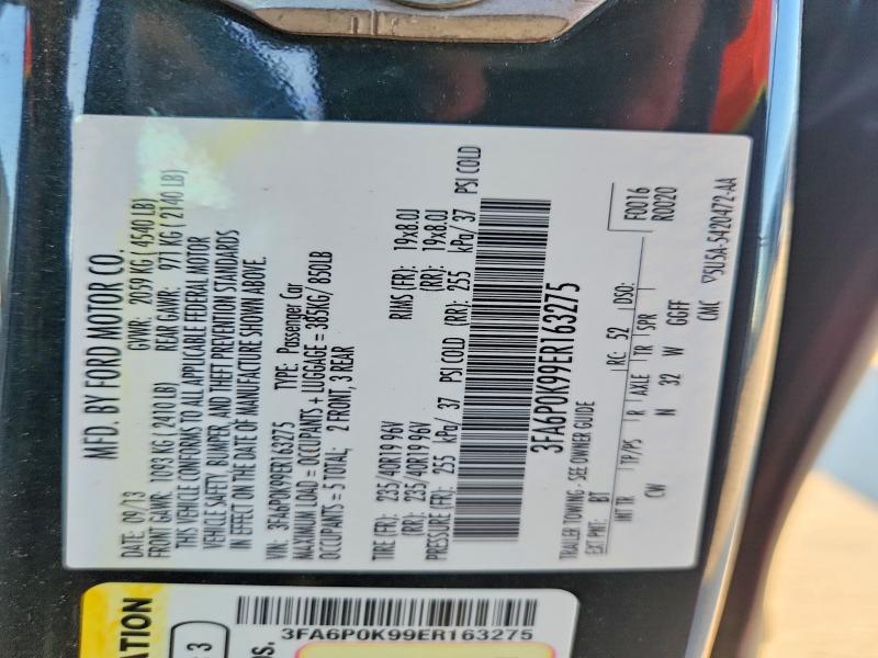71607096 :رقم المزاد ، 3FA6P0K99ER163275 vin ، 2014 Ford Fusion مزاد بيع