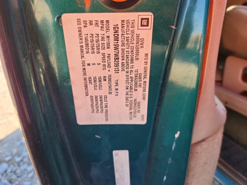 71610646 :رقم المزاد ، 1GNDM19W7WB209131 vin ، 1998 Chevrolet Astro مزاد بيع
