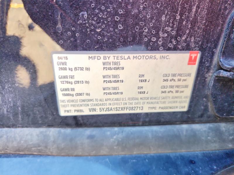 Продаж на аукціоні авто 2015 Tesla Model S, vin: 5YJSA1S2XFF082713, номер лоту: 71640806