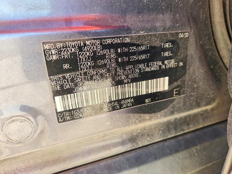 Aukcja sprzedaży 2020 Toyota Rav4 Hybrid, vin: JTMRWRFV4LD067825, numer aukcji: 71568156