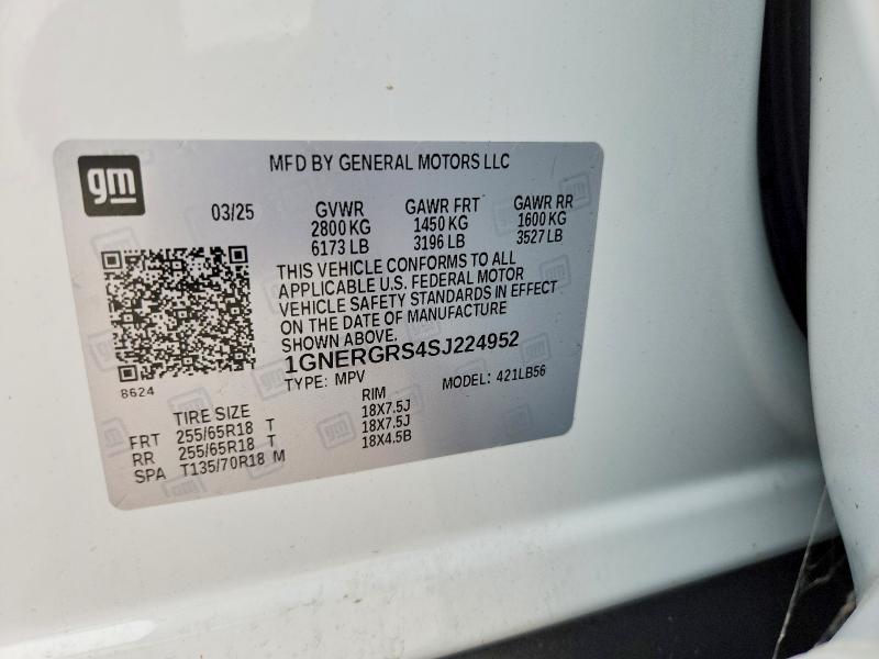 Продаж на аукціоні авто 2025 Chevrolet Traverse, vin: 1GNERGRS4SJ224952, номер лоту: 70827666