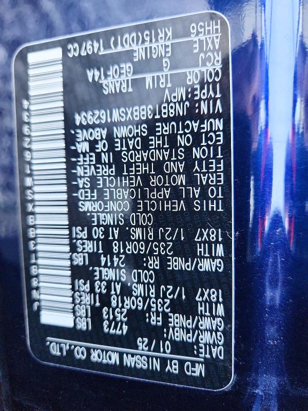 71242706 :رقم المزاد ، JN8BT3BBXSW162934 vin ، 2025 Nissan Rogue مزاد بيع