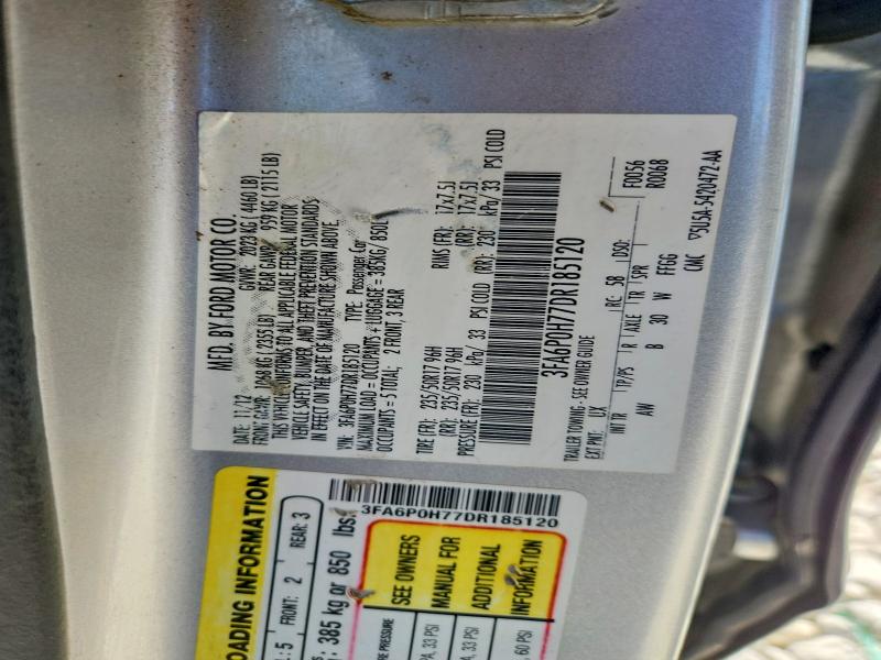 Продаж на аукціоні авто 2013 Ford Fusion, vin: 3FA6P0H77DR185120, номер лоту: 71479796