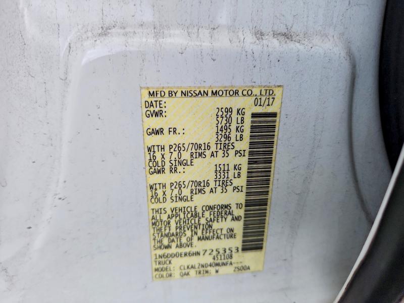 2017 Nissan Frontier მანქანა იყიდება აუქციონზე, vin: 1N6DD0ER6HN725353, აუქციონის ნომერი: 71652746