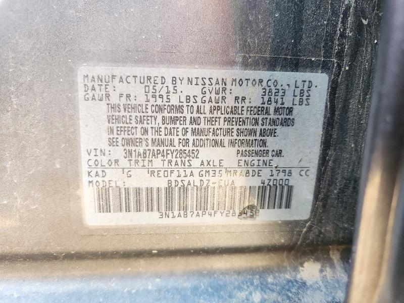 Продажа на аукционе авто 2015 Nissan Sentra, vin: 3N1AB7AP4FY285452, номер лота: 71678326