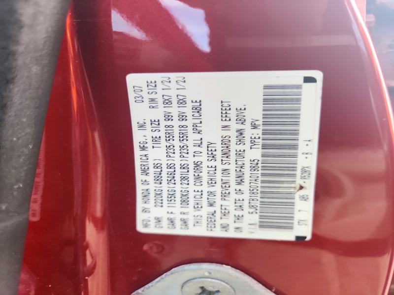 72800386 :رقم المزاد ، 5J8TB18507A019845 vin ، 2007 Acura Rdx مزاد بيع