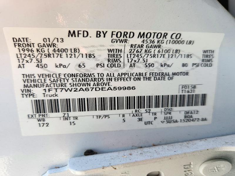 Продаж на аукціоні авто 2013 Ford F250, vin: 1FT7W2A67DEA59986, номер лоту: 73690126