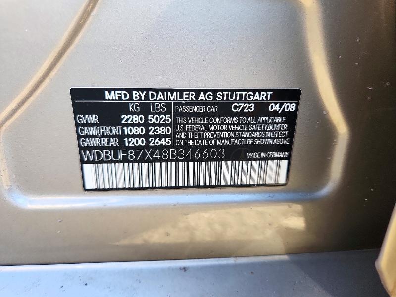 Aukcja sprzedaży 2008 Mercedes-benz E, vin: WDBUF87X48B346603, numer aukcji: 71634766