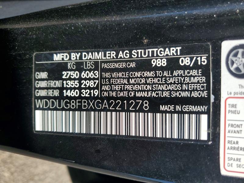 Продажа на аукционе авто 2016 Mercedes-benz S, vin: WDDUG8FBXGA221278, номер лота: 72013956