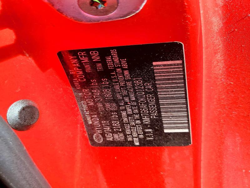 71918306 :رقم المزاد ، KMHTG6AF0KU012381 vin ، 2019 Hyundai Veloster مزاد بيع