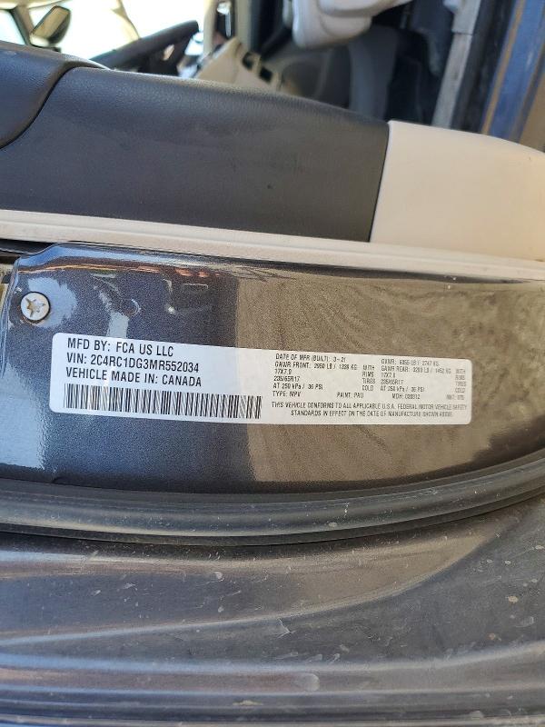 Aukcja sprzedaży 2021 Chrysler Voyager, vin: 2C4RC1DG3MR552034, numer aukcji: 70924896