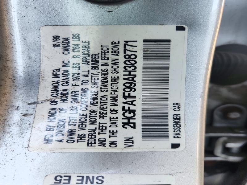 Продаж на аукціоні авто 2010 Honda Civic, vin: 2HGFA1F99AH308771, номер лоту: 71963426