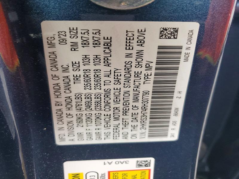 Продажа на аукционе авто 2024 Honda Cr-v, vin: 2HKRS3H74RH307790, номер лота: 71445716