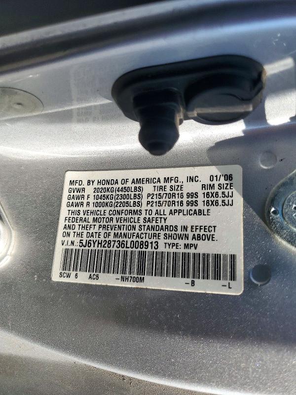 Продаж на аукціоні авто 2006 Honda Element, vin: 5J6YH28736L008913, номер лоту: 72633126