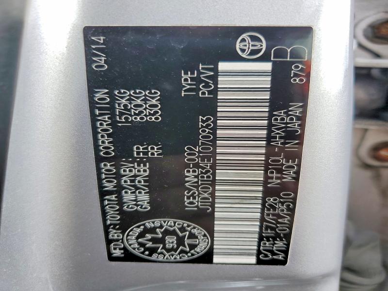 Aukcja sprzedaży 2014 Toyota Prius C, vin: JTDKDTB34E1070933, numer aukcji: 71145956