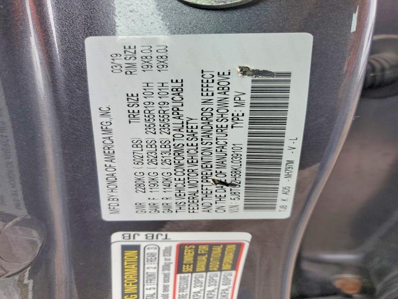 Aukcja sprzedaży 2019 Acura Rdx, vin: 5J8TC2H58KL039101, numer aukcji: 70822176
