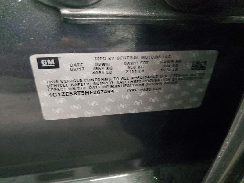 72216136 :رقم المزاد ، 1G1ZE5ST5HF287494 vin ، 2017 Chevrolet Malibu مزاد بيع