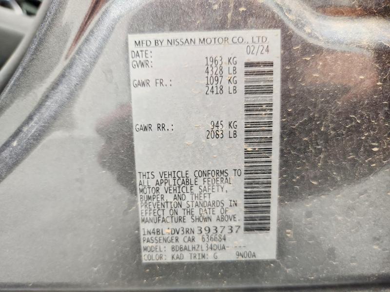 Aukcja sprzedaży 2024 Nissan Altima, vin: 1N4BL4DV3RN393737, numer aukcji: 71582786